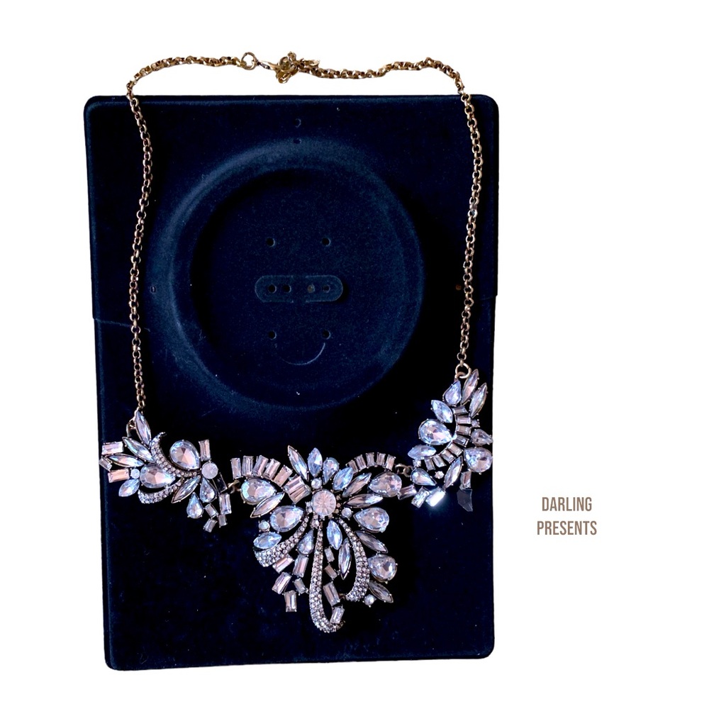 Crystal Chandelier Statement Necklace Women Color Clear & Gold